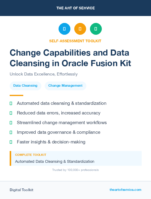 Change Capabilities and Data Cleansing in Oracle Fusion Kit
