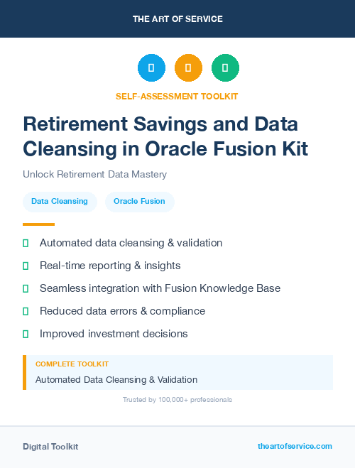 Retirement Savings and Data Cleansing in Oracle Fusion Kit