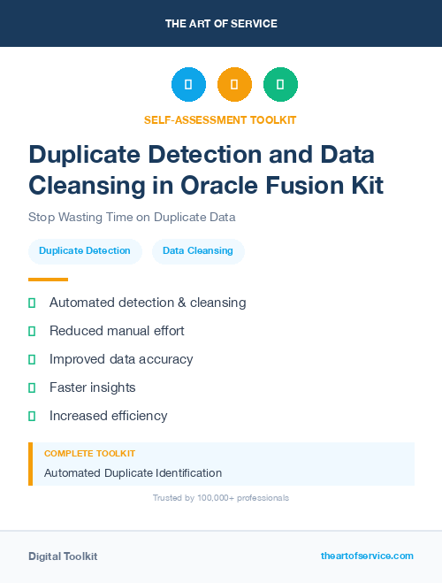 Duplicate Detection and Data Cleansing in Oracle Fusion Kit