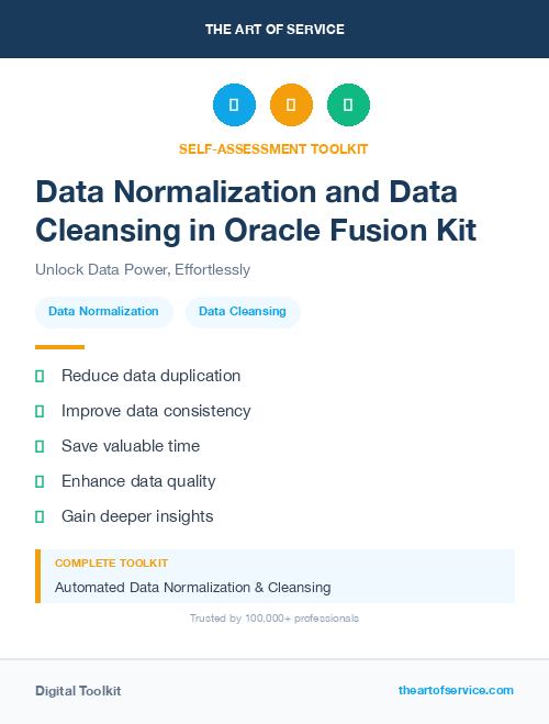 Data Normalization and Data Cleansing in Oracle Fusion Kit