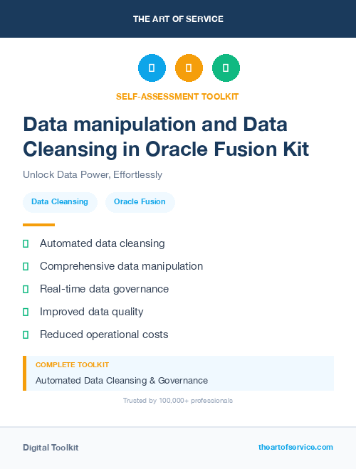 Data manipulation and Data Cleansing in Oracle Fusion Kit