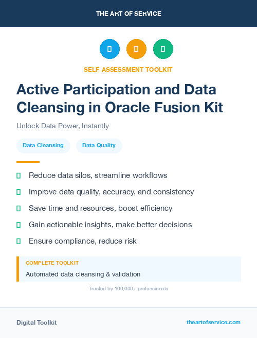 Active Participation and Data Cleansing in Oracle Fusion Kit