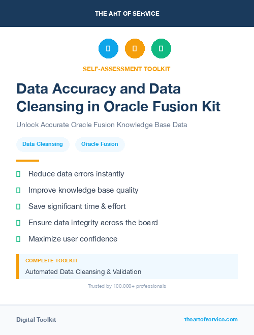Data Accuracy and Data Cleansing in Oracle Fusion Kit