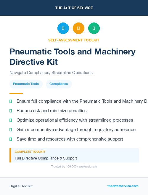 Pneumatic Tools and Machinery Directive Kit