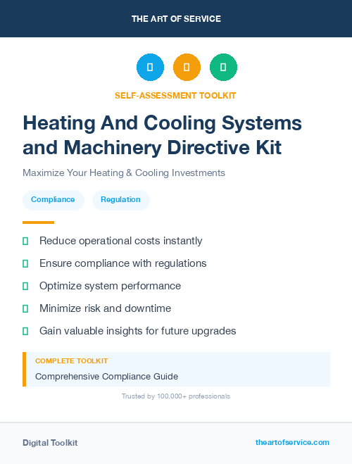 Heating And Cooling Systems and Machinery Directive Kit