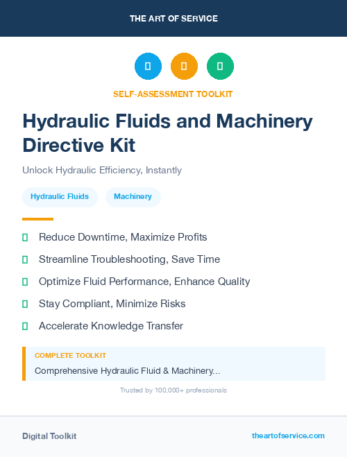 Hydraulic Fluids and Machinery Directive Kit