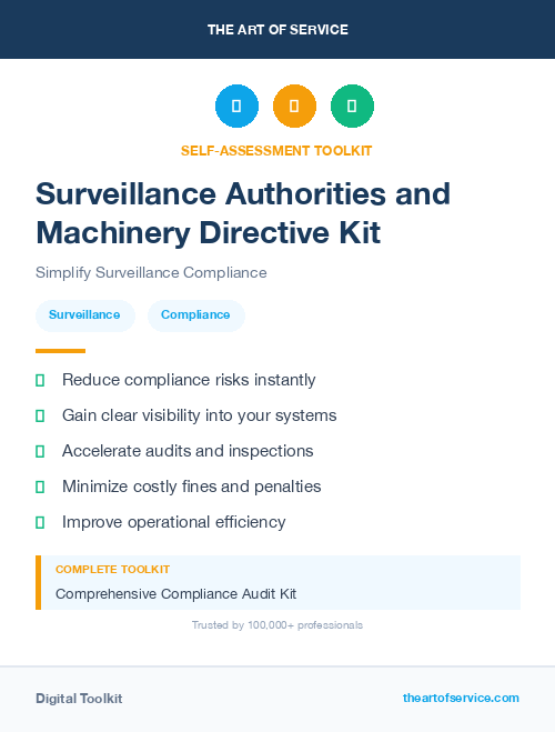 Surveillance Authorities and Machinery Directive Kit