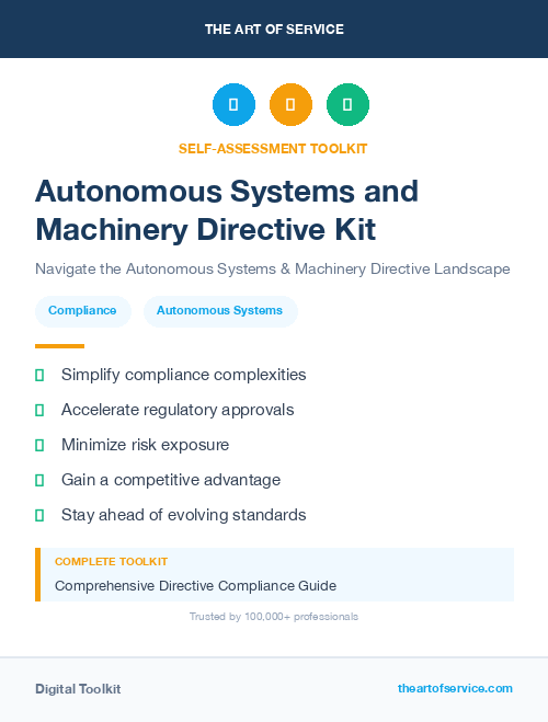 Autonomous Systems and Machinery Directive Kit