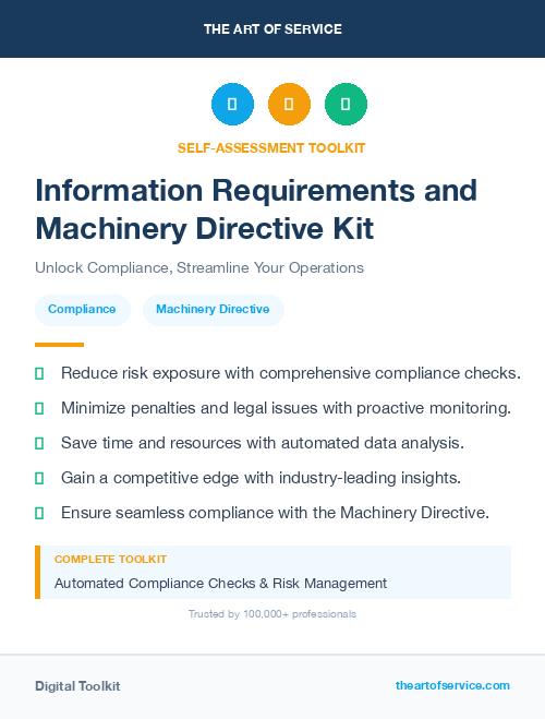 Information Requirements and Machinery Directive Kit