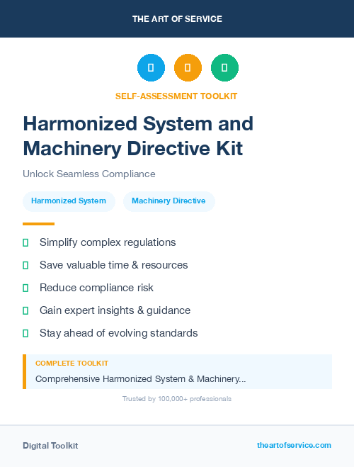 Harmonized System and Machinery Directive Kit