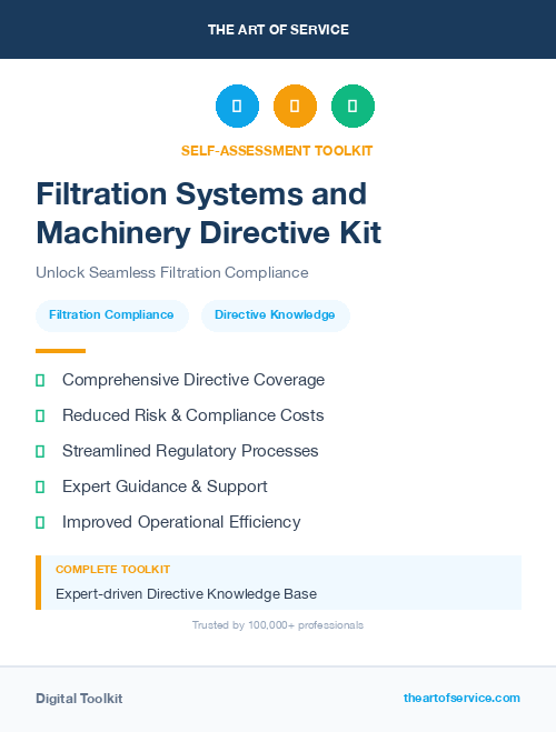 Filtration Systems and Machinery Directive Kit