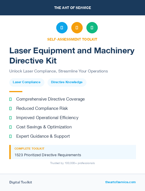 Laser Equipment and Machinery Directive Kit