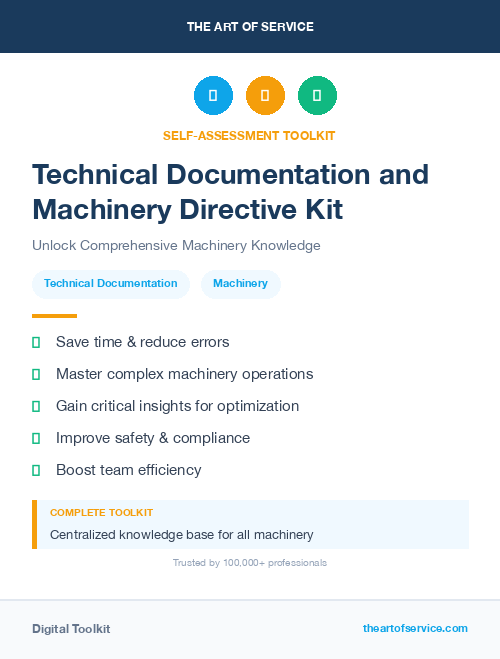 Technical Documentation and Machinery Directive Kit
