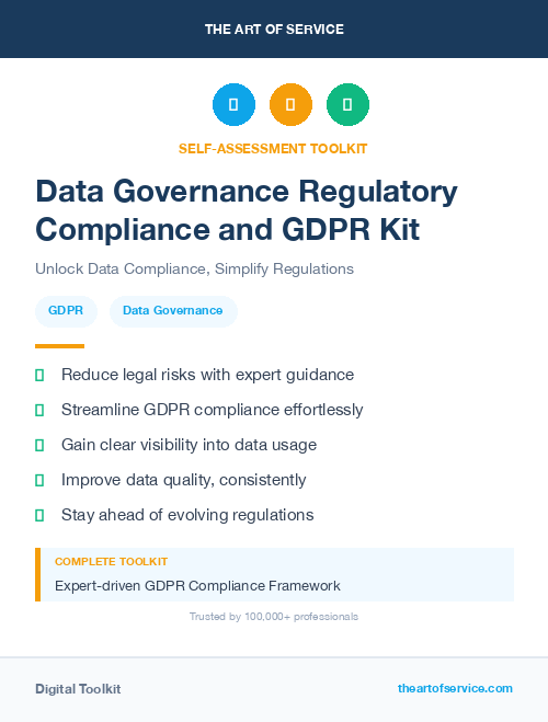 Data Governance Regulatory Compliance and GDPR Kit