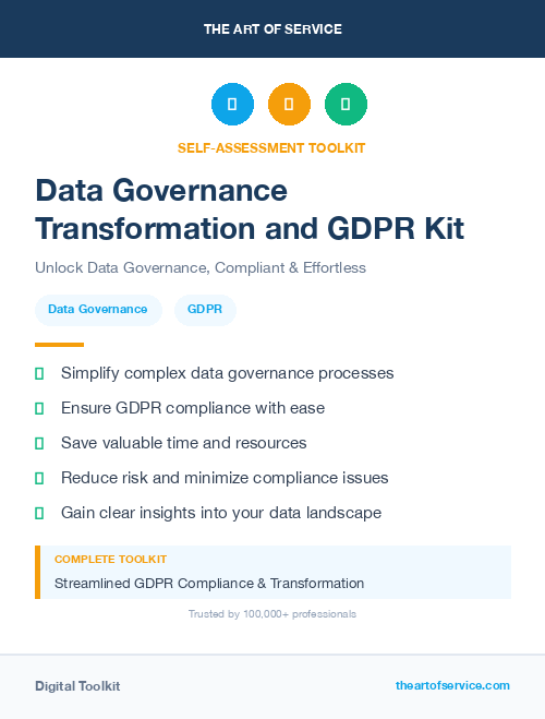 Data Governance Transformation and GDPR Kit