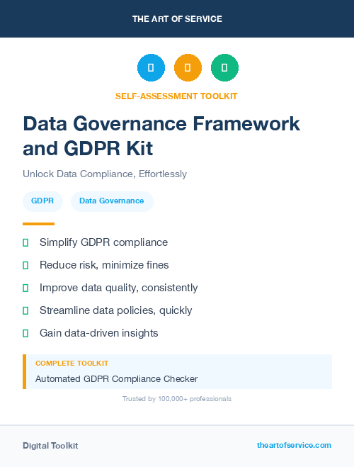 Data Governance Framework and GDPR Kit