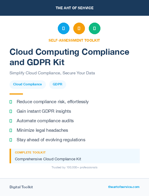 Cloud Computing Compliance and GDPR Kit