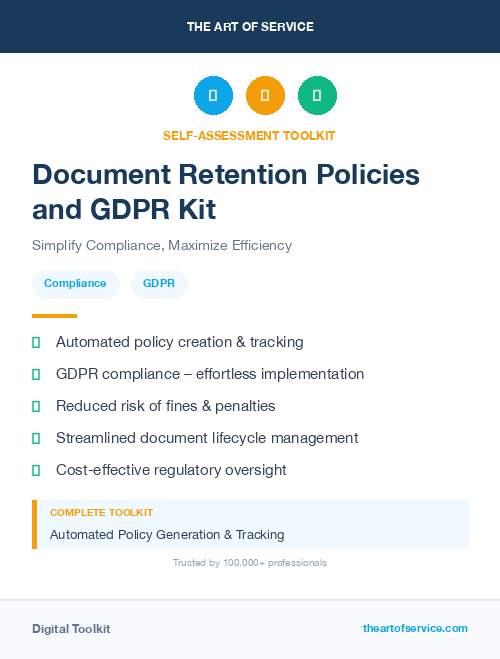Document Retention Policies and GDPR Kit
