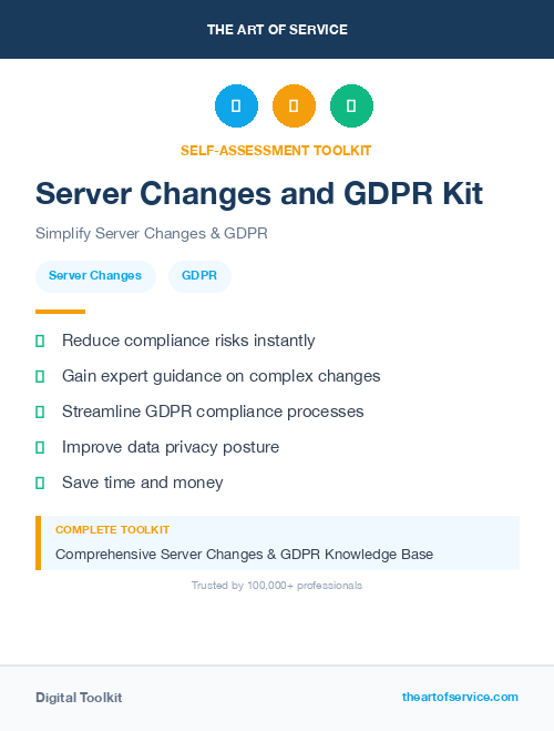 Server Changes and GDPR Kit