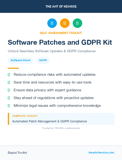 Software Patches and GDPR Kit