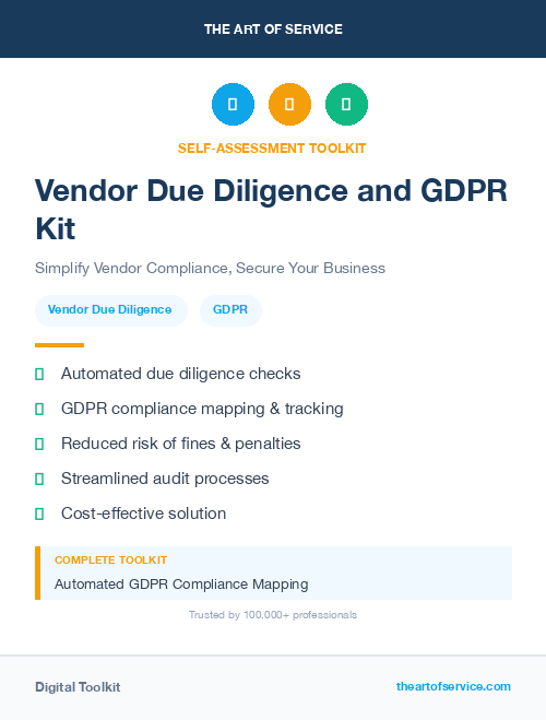 Vendor Due Diligence and GDPR Kit