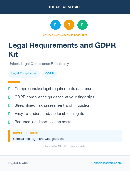 Legal Requirements and GDPR Kit