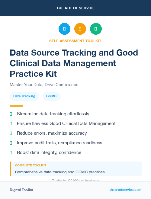 Data Source Tracking and Good Clinical Data Management Practice Kit