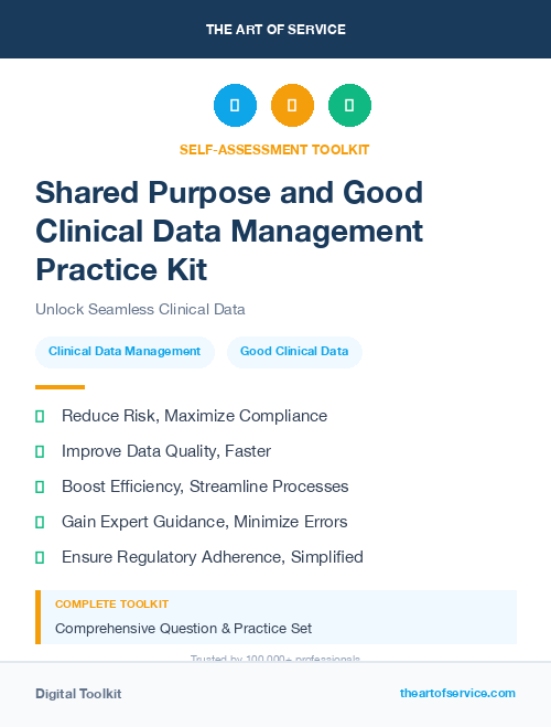Shared Purpose and Good Clinical Data Management Practice Kit