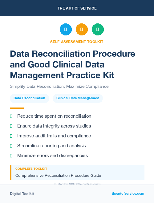 Data Reconciliation Procedure and Good Clinical Data Management Practice Kit