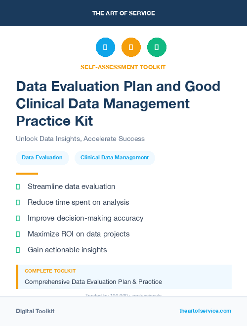 Data Evaluation Plan and Good Clinical Data Management Practice Kit