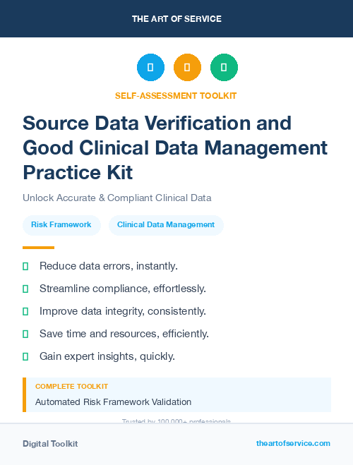 Source Data Verification and Good Clinical Data Management Practice Kit