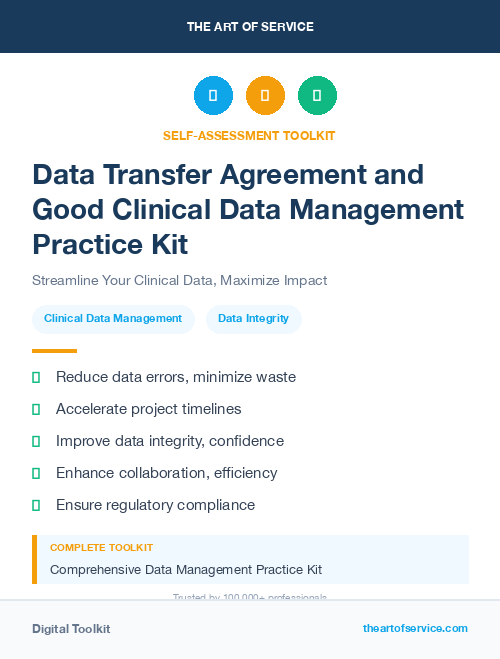 Data Transfer Agreement and Good Clinical Data Management Practice Kit