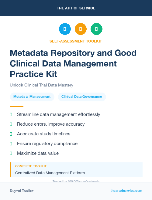 Metadata Repository and Good Clinical Data Management Practice Kit
