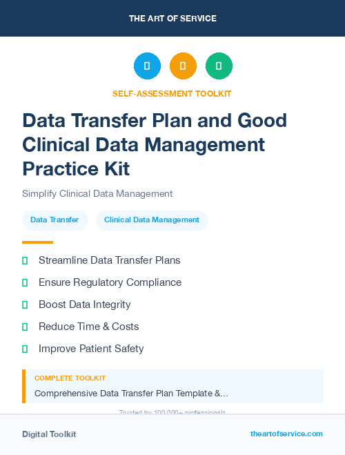Data Transfer Plan and Good Clinical Data Management Practice Kit
