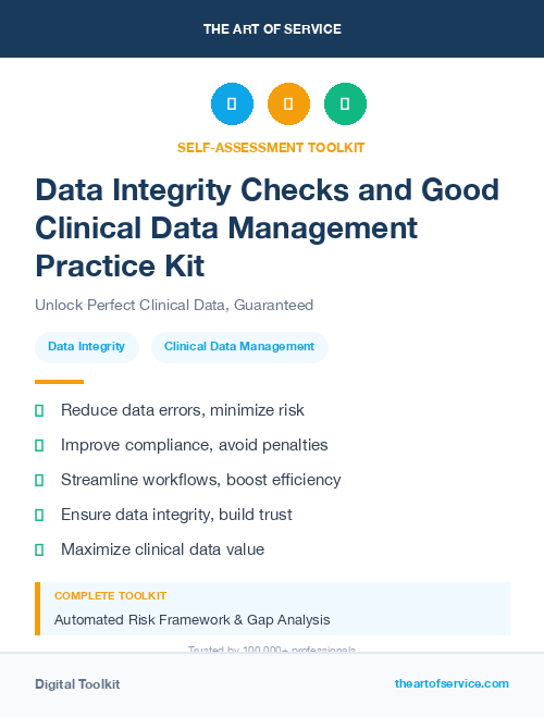 Data Integrity Checks and Good Clinical Data Management Practice Kit