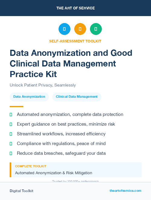 Data Anonymization and Good Clinical Data Management Practice Kit