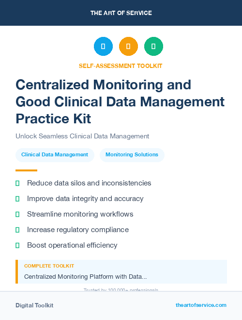 Centralized Monitoring and Good Clinical Data Management Practice Kit
