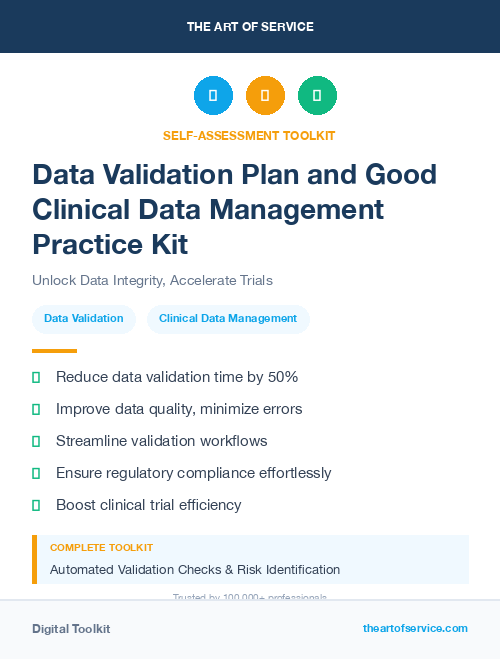 Data Validation Plan and Good Clinical Data Management Practice Kit