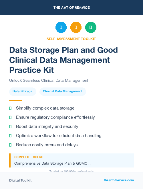 Data Storage Plan and Good Clinical Data Management Practice Kit
