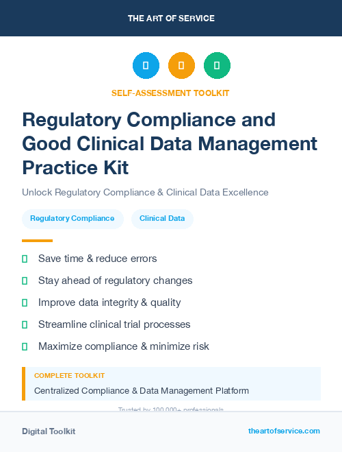 Regulatory Compliance and Good Clinical Data Management Practice Kit