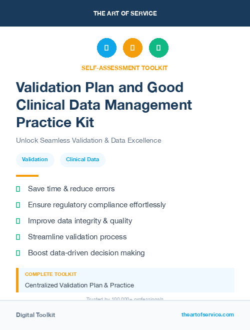 Validation Plan and Good Clinical Data Management Practice Kit