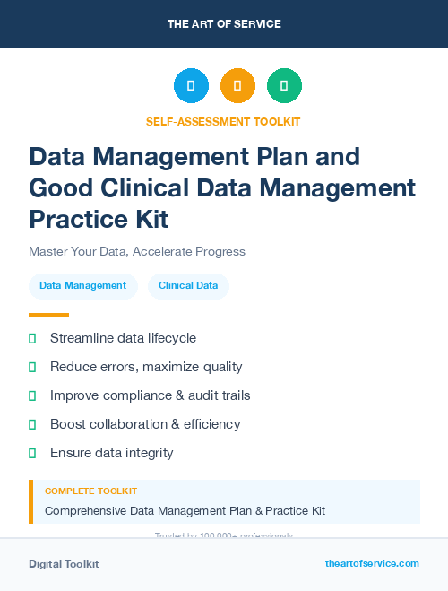 Data Management Plan and Good Clinical Data Management Practice Kit