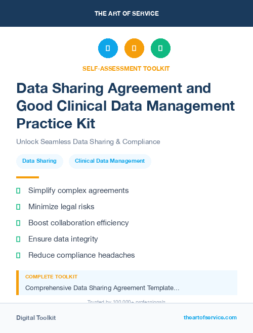 Data Sharing Agreement and Good Clinical Data Management Practice Kit