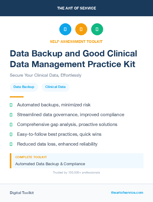 Data Backup and Good Clinical Data Management Practice Kit