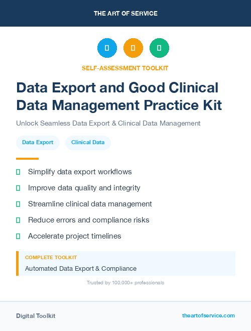 Data Export and Good Clinical Data Management Practice Kit