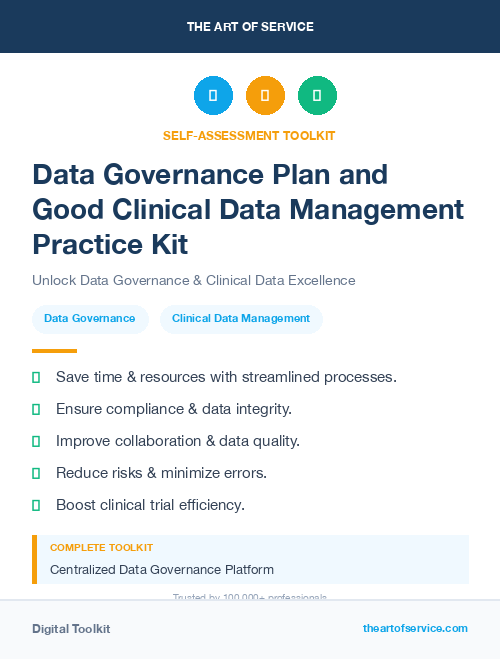 Data Governance Plan and Good Clinical Data Management Practice Kit