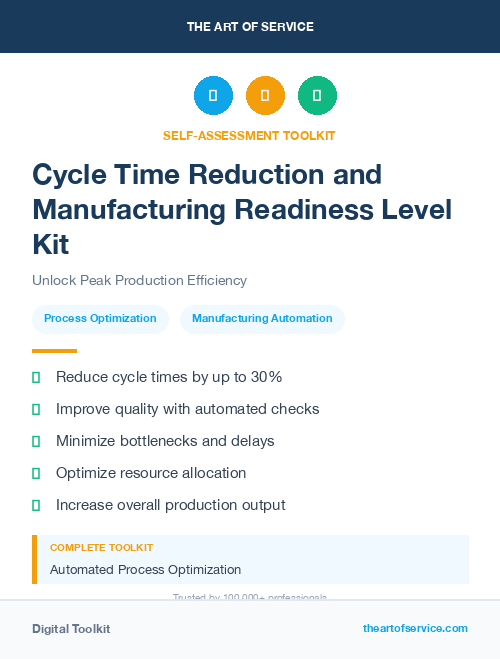 Cycle Time Reduction and Manufacturing Readiness Level Kit