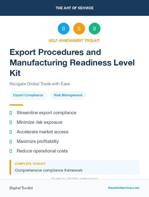 Export Procedures and Manufacturing Readiness Level Kit