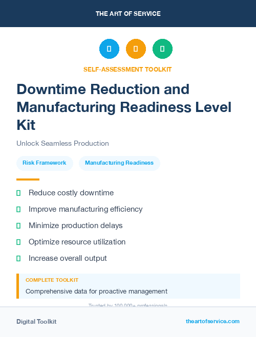 Downtime Reduction and Manufacturing Readiness Level Kit