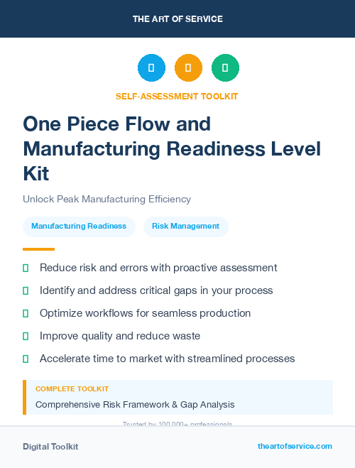 One Piece Flow and Manufacturing Readiness Level Kit
